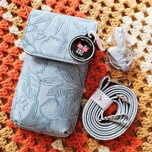 RFID Touchscreen Floral Crossbody Save The Girls Swing Along Bag Light Blue